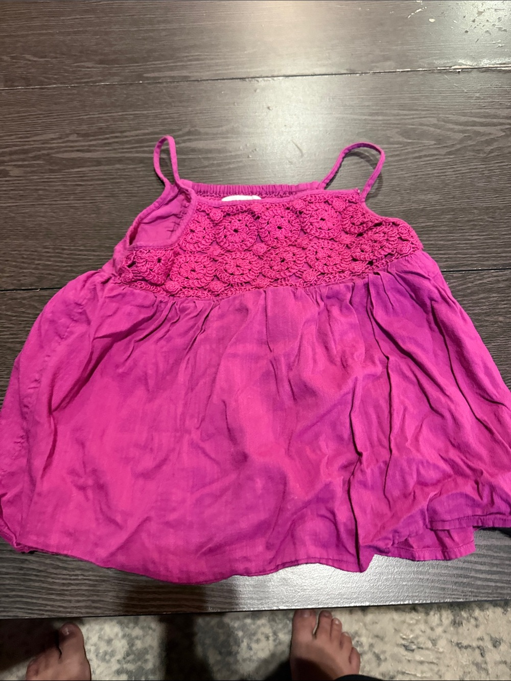 jumping beans Bright Fuchsia Crochet-Front Tank Top